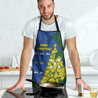 Solomon Islands Christmas Apron Seashell Xmas Tree Tribal Waves - Polynesian Pride