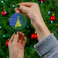 Solomon Islands Christmas Ceramic Ornament Seashell Xmas Tree Tribal Waves - Polynesian Pride