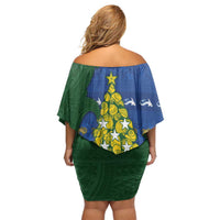 Solomon Islands Christmas Family Matching Off Shoulder Short Dress and Hawaiian Shirt Seashell Xmas Tree Tribal Waves DT05 - Polynesian Pride