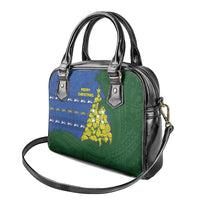 Solomon Islands Christmas Shoulder Handbag Seashell Xmas Tree Tribal Waves - Polynesian Pride