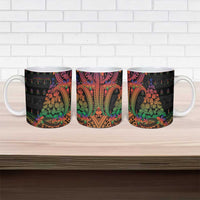 New Caledonia Christmas Ceramic Mug Seashell Xmas Tree Tribal Waves - Polynesian Pride
