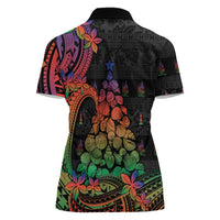 New Caledonia Christmas Women Polo Shirt Seashell Xmas Tree Tribal Waves - Polynesian Pride