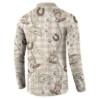 Hawaii Palaka Cowboy Button Sweatshirt Shell Maile Lei With Western Patterns - Polynesian Pride