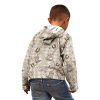 Hawaii Palaka Cowboy Kid Hoodie Shell Maile Lei With Western Patterns - Polynesian Pride