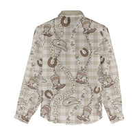 Hawaii Palaka Cowboy Women Casual Shirt Shell Maile Lei With Western Patterns - Polynesian Pride