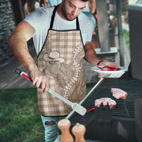 Beige Hawaii Palaka Cowboy Turtle Apron Hawaiian Paniolo Puakenikeni Maile Lei - Polynesian Pride