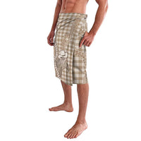Beige Hawaii Palaka Cowboy Turtle Lavalava Hawaiian Paniolo Puakenikeni Maile Lei - Polynesian Pride