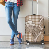 Beige Hawaii Palaka Cowboy Turtle Luggage Cover Hawaiian Paniolo Puakenikeni Maile Lei - Polynesian Pride