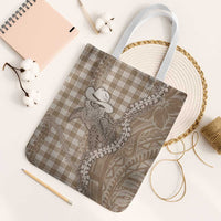Beige Hawaii Palaka Cowboy Turtle Tote Bag Hawaiian Paniolo Puakenikeni Maile Lei - Polynesian Pride
