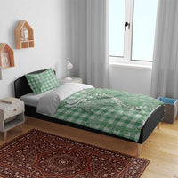 Green Hawaii Palaka Cowboy Turtle Bedding Set Hawaiian Paniolo Puakenikeni Maile Lei - Polynesian Pride