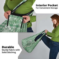 Green Hawaii Palaka Cowboy Turtle Grocery Bag Hawaiian Paniolo Puakenikeni Maile Lei - Polynesian Pride