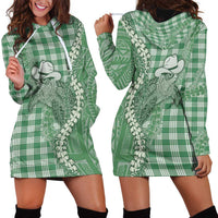 Green Hawaii Palaka Cowboy Turtle Hoodie Dress Hawaiian Paniolo Puakenikeni Maile Lei DT05 - Polynesian Pride