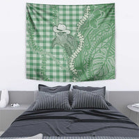 Green Hawaii Palaka Cowboy Turtle Tapestry Hawaiian Paniolo Puakenikeni Maile Lei - Polynesian Pride