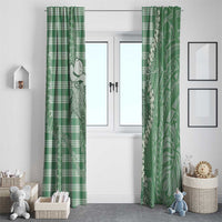 Green Hawaii Palaka Cowboy Turtle Window Curtain Hawaiian Paniolo Puakenikeni Maile Lei - Polynesian Pride