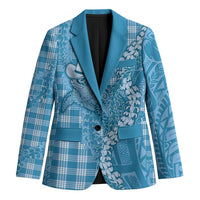Blue Hawaii Palaka Cowboy Turtle Blazer Hawaiian Paniolo Puakenikeni Maile Lei DT05 Unisex Blue - Polynesian Pride