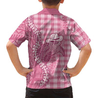 Pink Hawaii Palaka Cowboy Turtle Family Matching Summer Maxi Dress and Hawaiian Shirt Hawaiian Paniolo Puakenikeni Maile Lei DT05 - Polynesian Pride