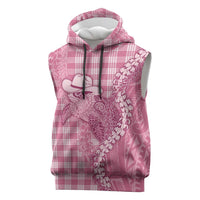 Pink Hawaii Palaka Cowboy Turtle Sleeveless Hoodie Hawaiian Paniolo Puakenikeni Maile Lei DT05 Pink - Polynesian Pride