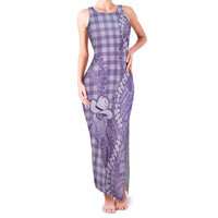 Purple Hawaii Palaka Cowboy Turtle Family Matching Tank Maxi Dress and Hawaiian Shirt Hawaiian Paniolo Puakenikeni Maile Lei DT05 Mom's Dress Purple - Polynesian Pride