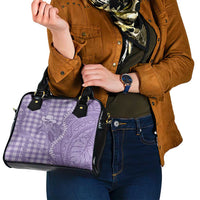Purple Hawaii Palaka Cowboy Turtle Shoulder Handbag Hawaiian Paniolo Puakenikeni Maile Lei - Polynesian Pride