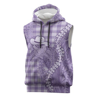 Purple Hawaii Palaka Cowboy Turtle Sleeveless Hoodie Hawaiian Paniolo Puakenikeni Maile Lei DT05 Purple - Polynesian Pride