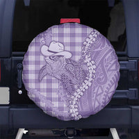 Purple Hawaii Palaka Cowboy Turtle Spare Tire Cover Hawaiian Paniolo Puakenikeni Maile Lei DT05 No hole Purple - Polynesian Pride
