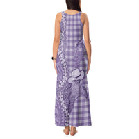 Purple Hawaii Palaka Cowboy Turtle Tank Maxi Dress Hawaiian Paniolo Puakenikeni Maile Lei DT05 - Polynesian Pride