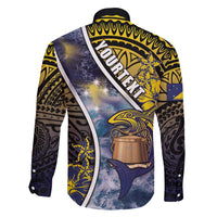 Personalised Tokelau Family Matching Short Sleeve Bodycon Dress and Hawaiian Shirt National Badge Waves Style DT05 - Polynesian Pride