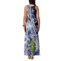 Personalised Pitcairn Islands Family Matching Tank Maxi Dress and Hawaiian Shirt Coat Of Arms Waves Style DT05 - Polynesian Pride