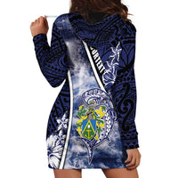 Personalised Pitcairn Islands Hoodie Dress Coat Of Arms Waves Style DT05 - Polynesian Pride