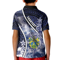 Personalised Pitcairn Islands Kid Polo Shirt Coat Of Arms Waves Style DT05 - Polynesian Pride