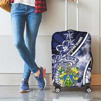 Pitcairn Islands Luggage Cover Coat Of Arms Waves Style