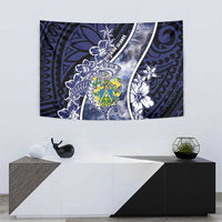 Pitcairn Islands Tapestry Coat Of Arms Waves Style