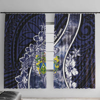 Pitcairn Islands Window Curtain Coat Of Arms Waves Style