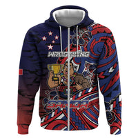 Personalised Samoa Wrestling Zip Hoodie Polynesian Warrior Funny Style - Polynesian Pride