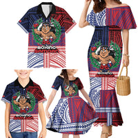 Personalised Samoa Boxing Family Matching Mermaid Dress and Hawaiian Shirt Samoan Boxer Funny Style - Polynesian Pride