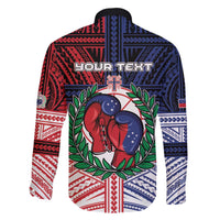Personalised Samoa Boxing Family Matching Off The Shoulder Long Sleeve Dress and Hawaiian Shirt Samoan Boxer Funny Style - Polynesian Pride
