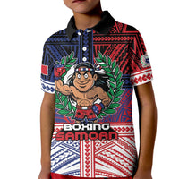 Personalised Samoa Boxing Kid Polo Shirt Samoan Boxer Funny Style - Polynesian Pride