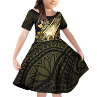 Personalised Niue Family Matching Off Shoulder Short Dress and Hawaiian Shirt Niuean Crab Waves Style