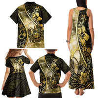 Personalised Niue Family Matching Tank Maxi Dress and Hawaiian Shirt Niuean Crab Waves Style DT05 - Polynesian Pride