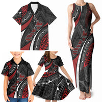 Aotearoa New Zealand Native Birds Map Family Matching Tank Maxi Dress and Hawaiian Shirt Silver Fern Tribal Pattern DT05 - Polynesian Pride