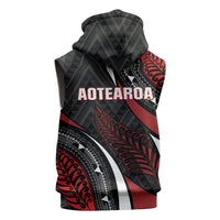 Aotearoa New Zealand Native Birds Map Sleeveless Zip Hoodie Silver Fern Tribal Pattern DT05 - Polynesian Pride
