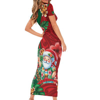 Hawaii Christmas Family Matching Short Sleeve Bodycon Dress and Hawaiian Shirt Mele Kalikimaka Funny Hawaiian Santa DT05 - Polynesian Pride
