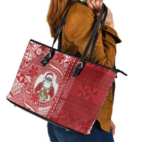 Tonga Christmas Leather Tote Bag Kilisimasi Fiefia - Polynesian Pride
