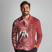 Tonga Christmas Long Sleeve Polo Shirt Kilisimasi Fiefia - Polynesian Pride