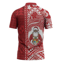 Tonga Christmas Zipper Polo Shirt Kilisimasi Fiefia - Polynesian Pride