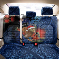 New Zealand Christmas Back Car Seat Cover Santa Kiwi Bird With Pohutukawa Flowers DT05 - Polynesian Pride