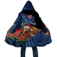 Personalised New Zealand Christmas Cloak Santa Kiwi Bird With Pohutukawa Flowers - Polynesian Pride