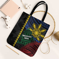 Philippines Christmas Tote Bag Xmas Tree Filipino Tribal Patterns DT05 Black Strap One Size Black - Polynesian Pride