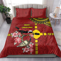 Rotuma Christmas Bedding Set Rotuma Myzomela Birds With Hibiscus Flowers DT05 - Polynesian Pride