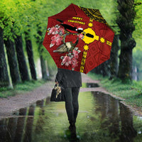 Rotuma Christmas Umbrella Rotuma Myzomela Birds With Hibiscus Flowers DT05 - Polynesian Pride